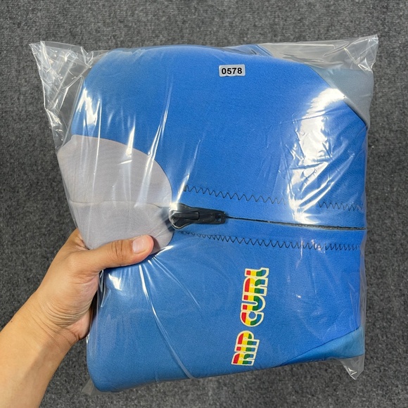 Vintage Rip Curl Wetsuit Top Zip Up USA Made Youth Large Size Blue Rainbow 0578 - Picture 12 of 12